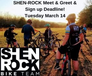 SHEN-ROCK Youth Mountain Biking Sign-UP Deadline 3/14