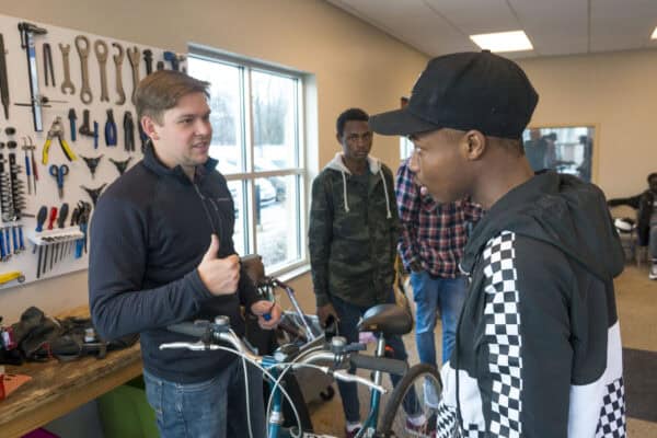 Bikes for Refugees Bikes for Refugees program in Harrisonburg, VA March 3, 2019. Randall K. Wolf / SVBC)